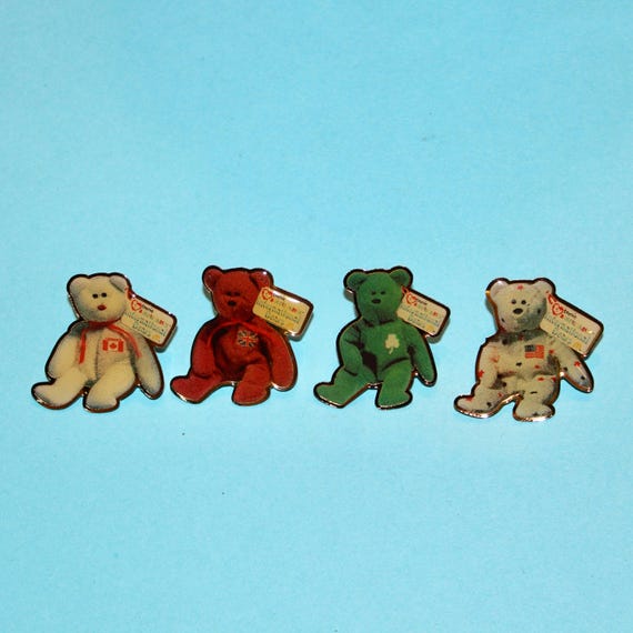 Vintage McDonald's Teenie Beanie Babies International Bears Lapel Pins - Your Choice