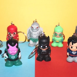 DC - Batman, Superman, enz. - Ooshies upcycled-sleutelhangers - jouw keuze