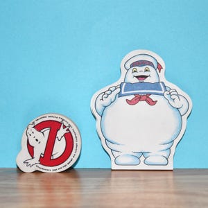 Vintage Ghostbusters StayPuft Marshmallow Man Note Pad & Ghost Eraser Set