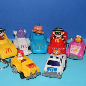 Your Choice - Vintage McDonald's Cars Upcycled Keychains 1988 - Grimace, Hamburglar, Ronald, etc
