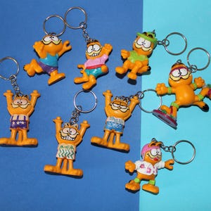 Vintage Garfield PVC Figures Upcycled Keychains - Your Choice