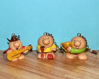Vintage Ziggy PVC Figures Upcycled Keychains 1981 - Your Choice