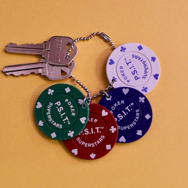 Poker Chip Keychain Etsy