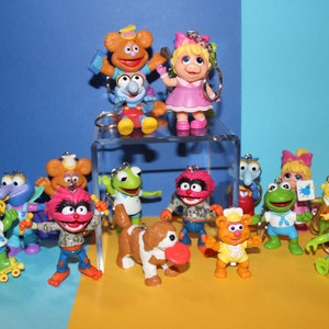 Muppets Sesame Street PVC Figures Upcycled Keychains - Your Choice - Kermit, Animal, Bert, etc