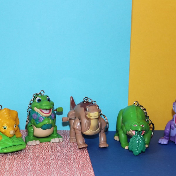 The Land Before Time Burger King Kids Club Upcycled Keychains - Your Choice - Chomper, Cera, or Spike