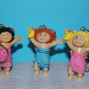 Cabbage Patch Kids Bath Time Upcycled Vintage PVC Keychain - Your Choice