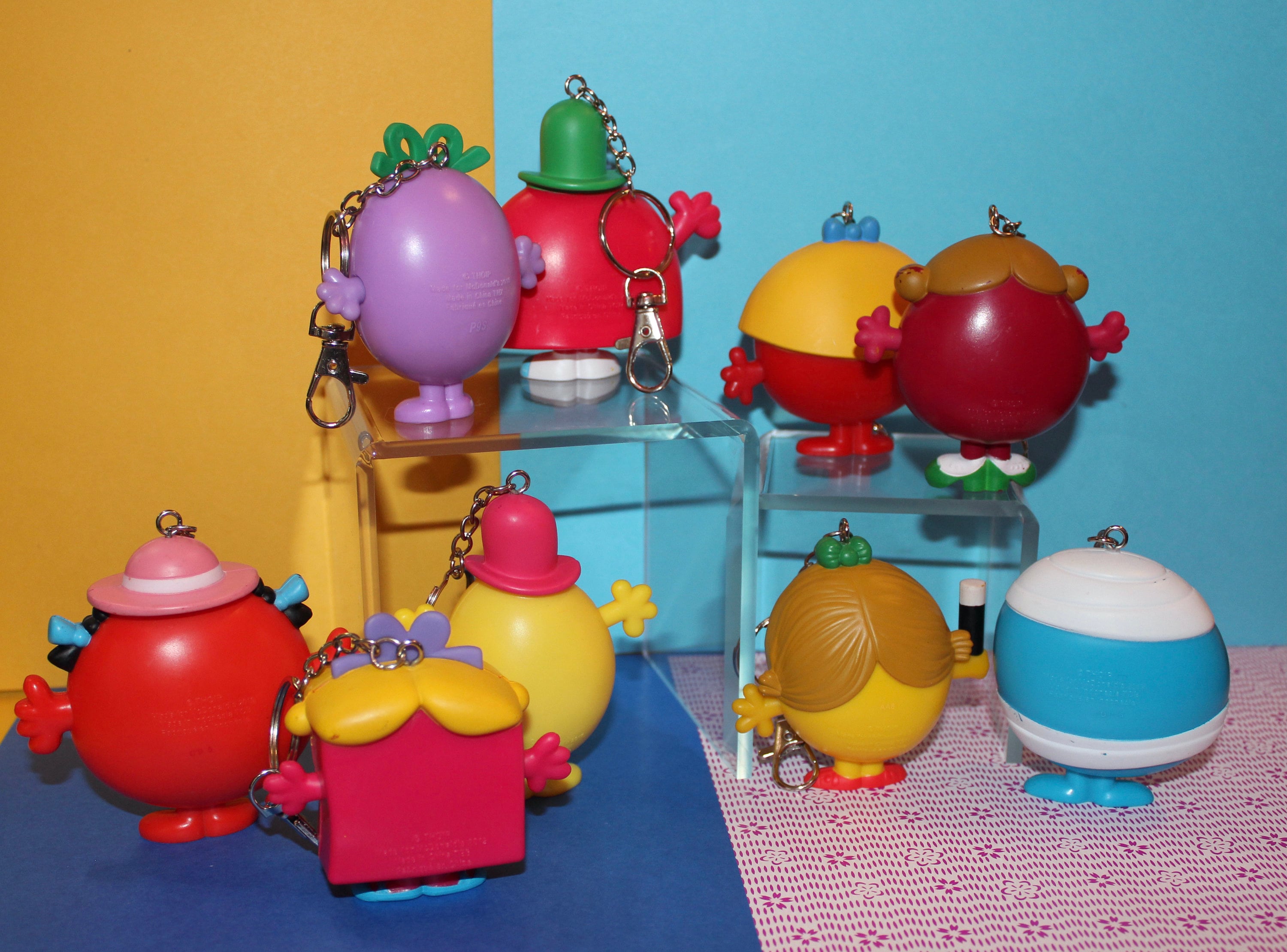 Little Miss & Mr. Men Mcdonald's Happy Meal Toys Upcycled Keychain