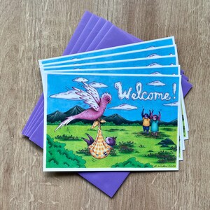 Pacote de cartas de bebê preguiça roxa