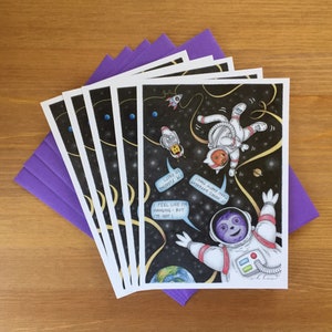 Pacote de cartas do espaço sideral da preguiça