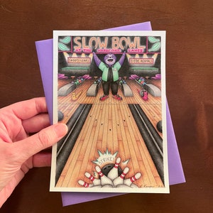 Purple Sloth Bowling Card