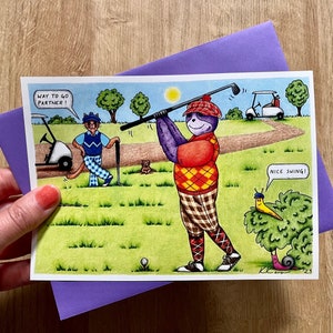 Tarjeta de golf Purple Sloth