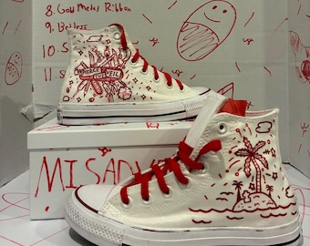 Pierce The Veil Misadventures Converse dipinte a mano
