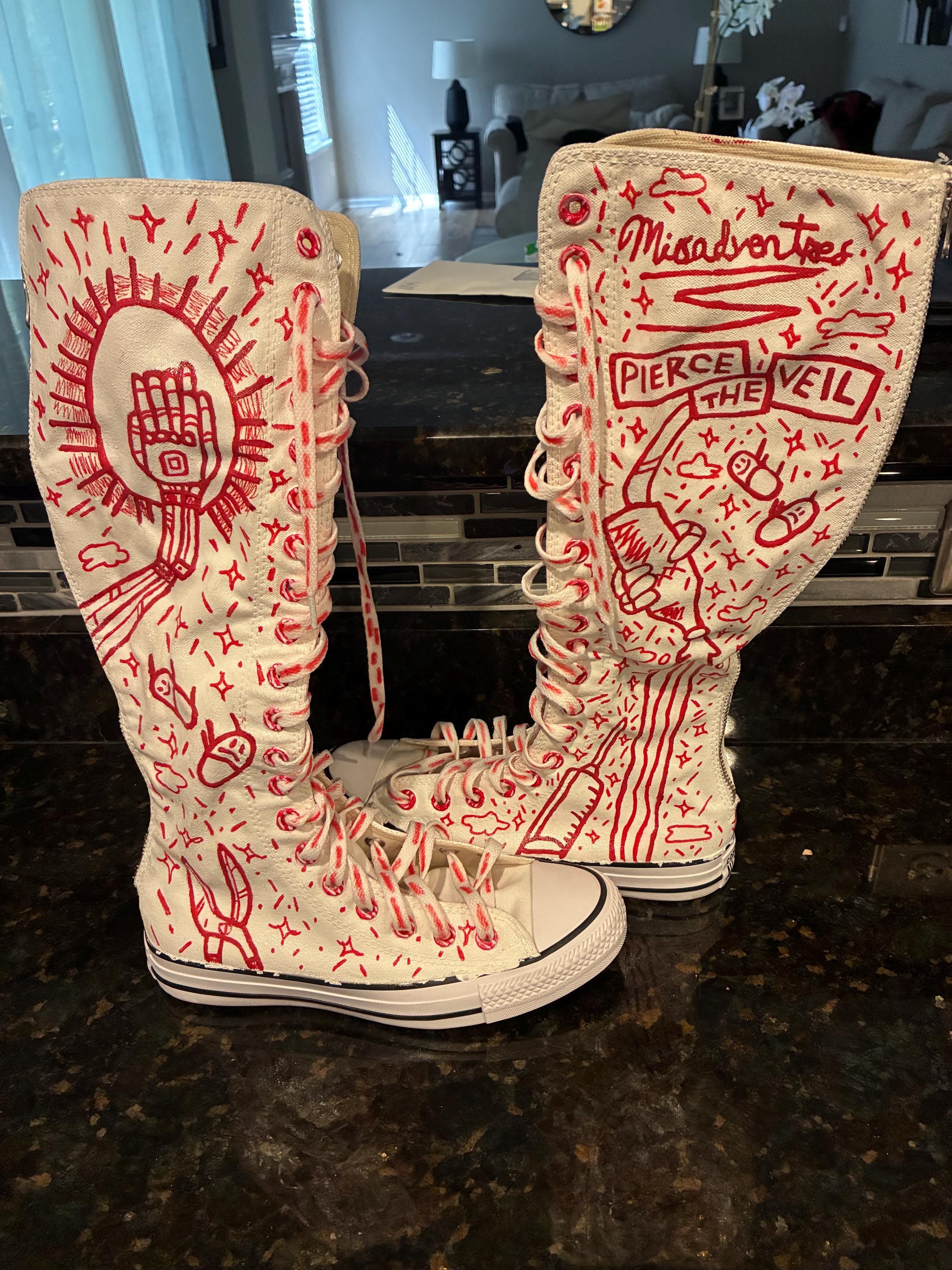 Misadventures Knee High Converse - Etsy Canada