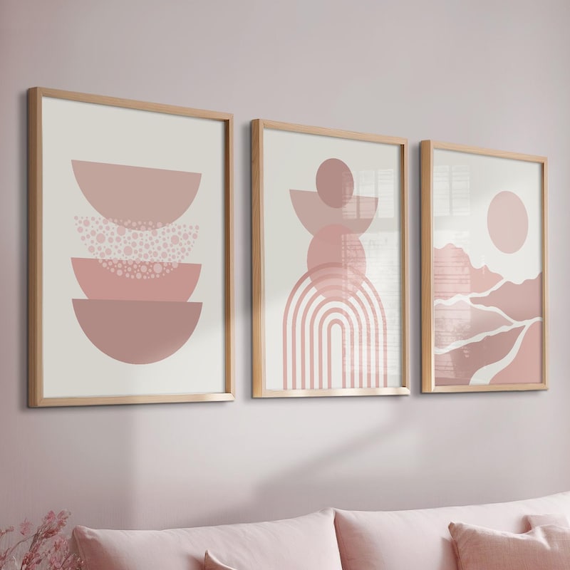 Pink Boho Wall Art Etsy