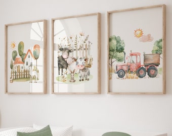 Bauernhof Kinderzimmer Drucke, Tiere auf dem Bauernhof, Bauernhof Bilder, Kinderzimmer Poster, Kinderzimmer Dekor, Kunst für´s Haus, Kinderzimmer Dekor, Bauernhof Kinderzimmer