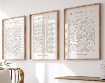 Neutral Wall Prints, Botanical Wall Prints, Neutral Wall Art, Beige Wall Prints, Neutral Wall Decor, Set of 3 Wall Prints, Beige Wall Art