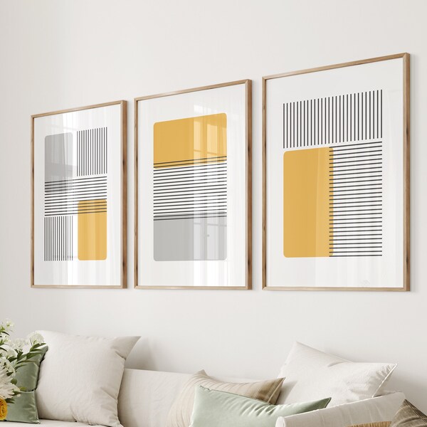 Grey Navy Yellow Etsy