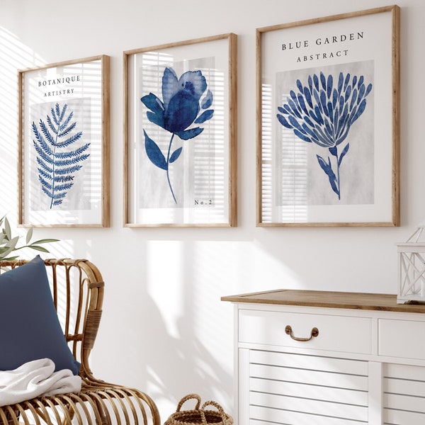 Blue Grey Wall Art Etsy