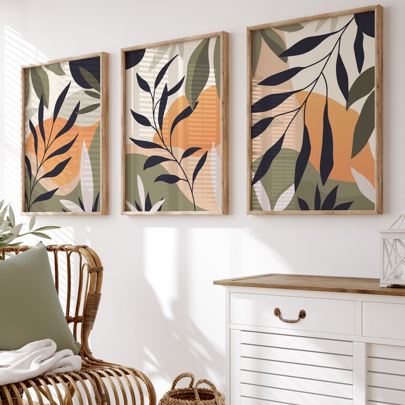 Art Prints Olive Green and Orange - Etsy