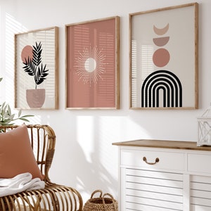 Boho Wall Art, Boho Wall Decor, Boho Wall Prints, Set of 3 Wall Prints, Scandinavian Wall Art, Boho Decor, Terracotta Wall Art, Boho Decor