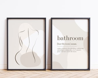 Neutral Bathroom Art - Etsy