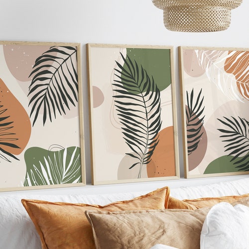 Boho Abstract Wall Art Prints Boho Wall Decor Set of 3 Etsy UK
