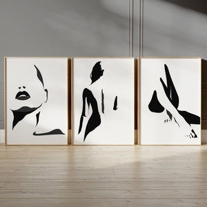 Schwarz & Weiß Wanddrucke, 3er Set Wanddrucke, minimalistische abstrakte Kunst, Schlafzimmer Dekor, moderne Kunst, Mono Prints, schwarz und weiß, Wandkunst