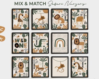 Safari Nursery Wall Prints, Nursery Prints, Boys Prints, Nursery Wall Art, Nursery Decor, Set of Nursery Prints, Toddler Bedroom Decor