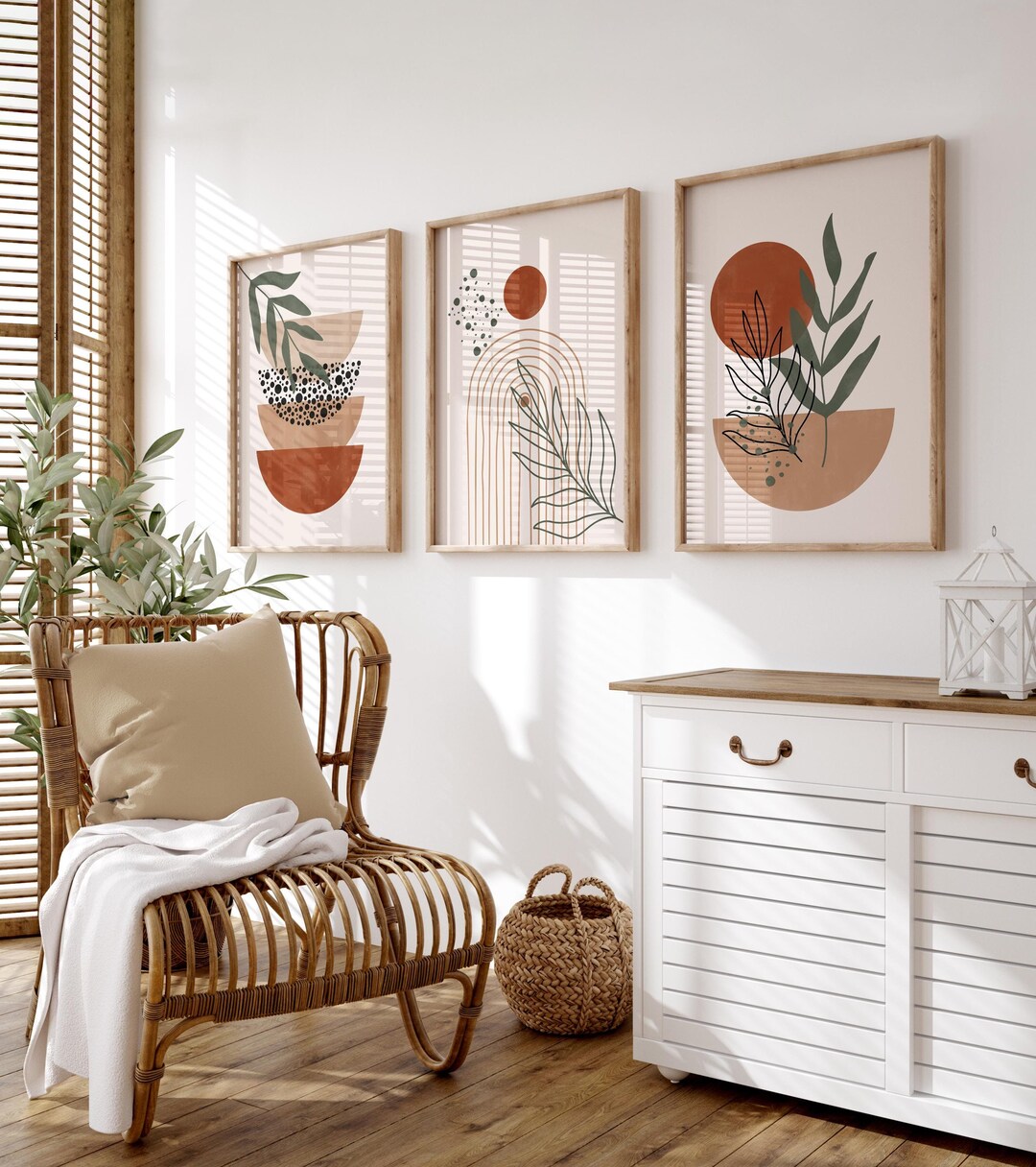 Boho Abstract Wall Art Prints, Boho Wall Decor, Set of 3 Wall Prints ...