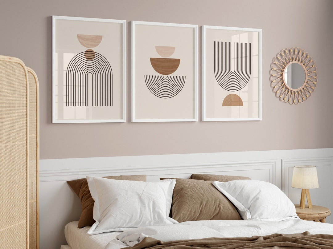 Neutral Boho Wall Art Prints Boho Wall Decor Set of 3 Wall - Etsy