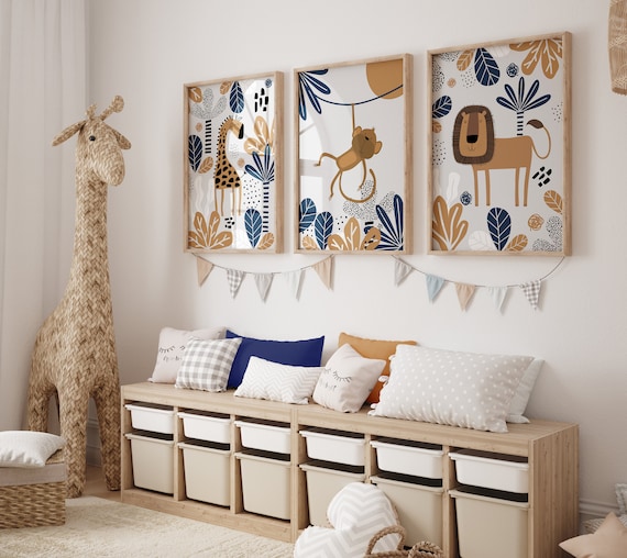 Blue nursery store prints
