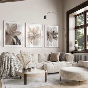 beige floral wall art prints