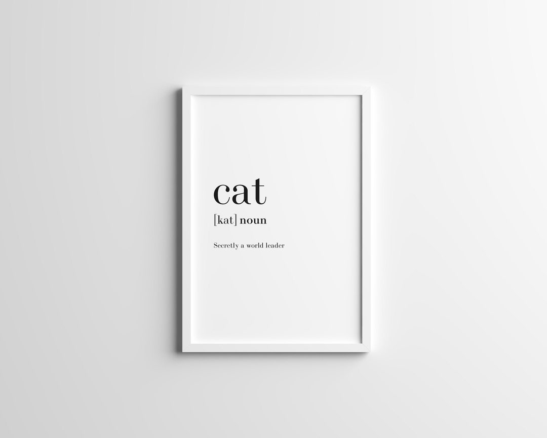 Printable Art, Cat Definition Wall Print, Humorous Cat Wall Art, Cat