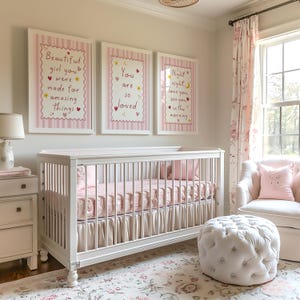 Girls room print in pink, you are so loved