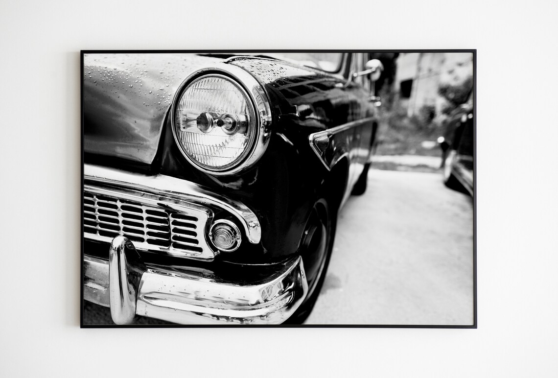 Black and White Wall Prints Vintage Car Wall Art Print Etsy