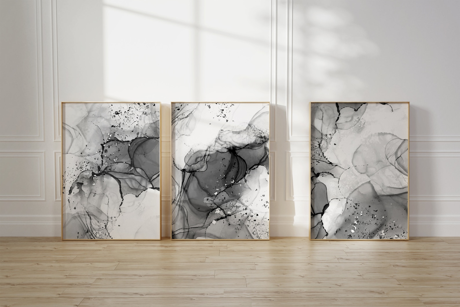 Grey & Black Bedroom Wall Prints Marble Wall Prints Set of 3 - Etsy UK
