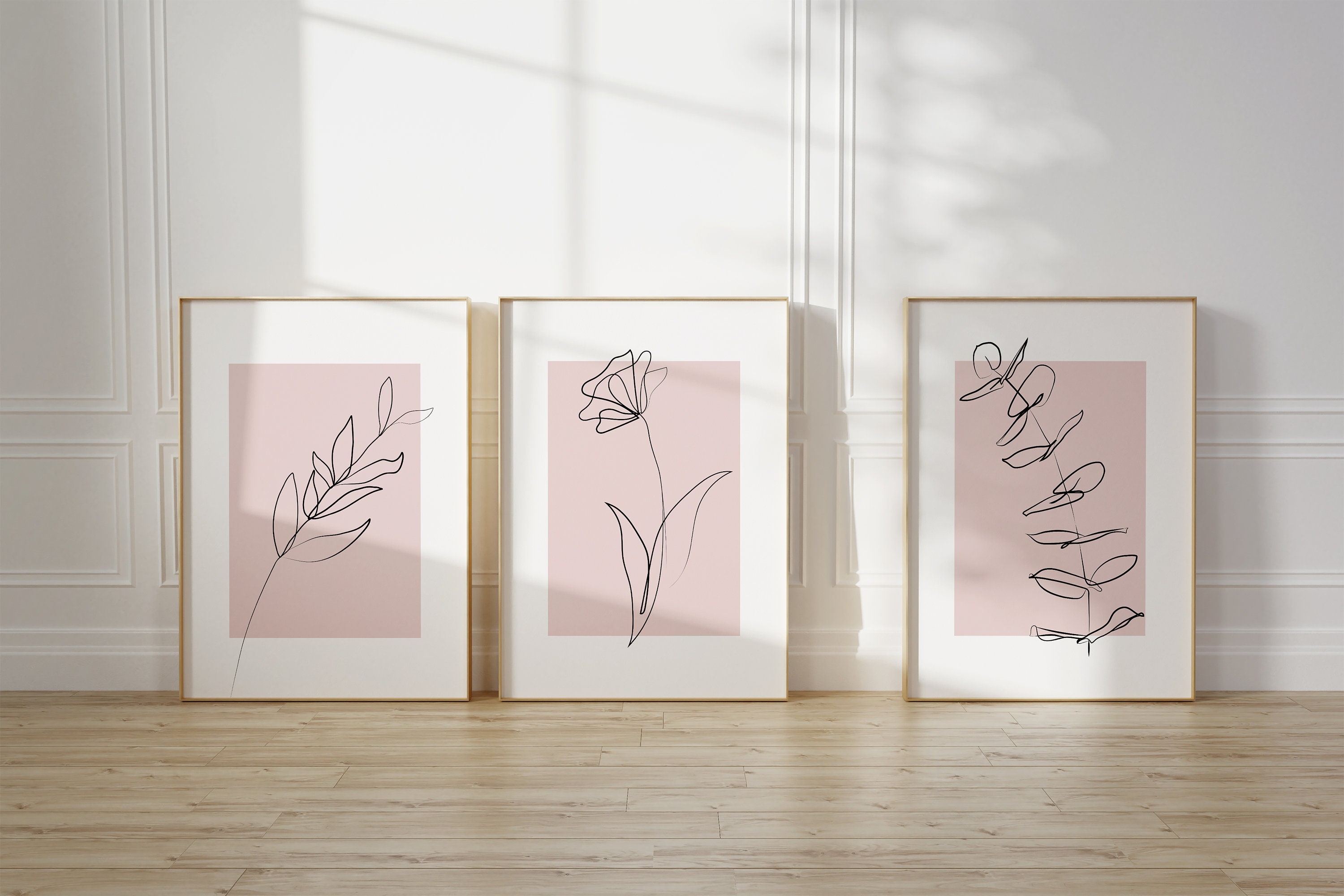 Pink Wall Art Prints Botanical Wall Decor Plant Wall Art - Etsy UK