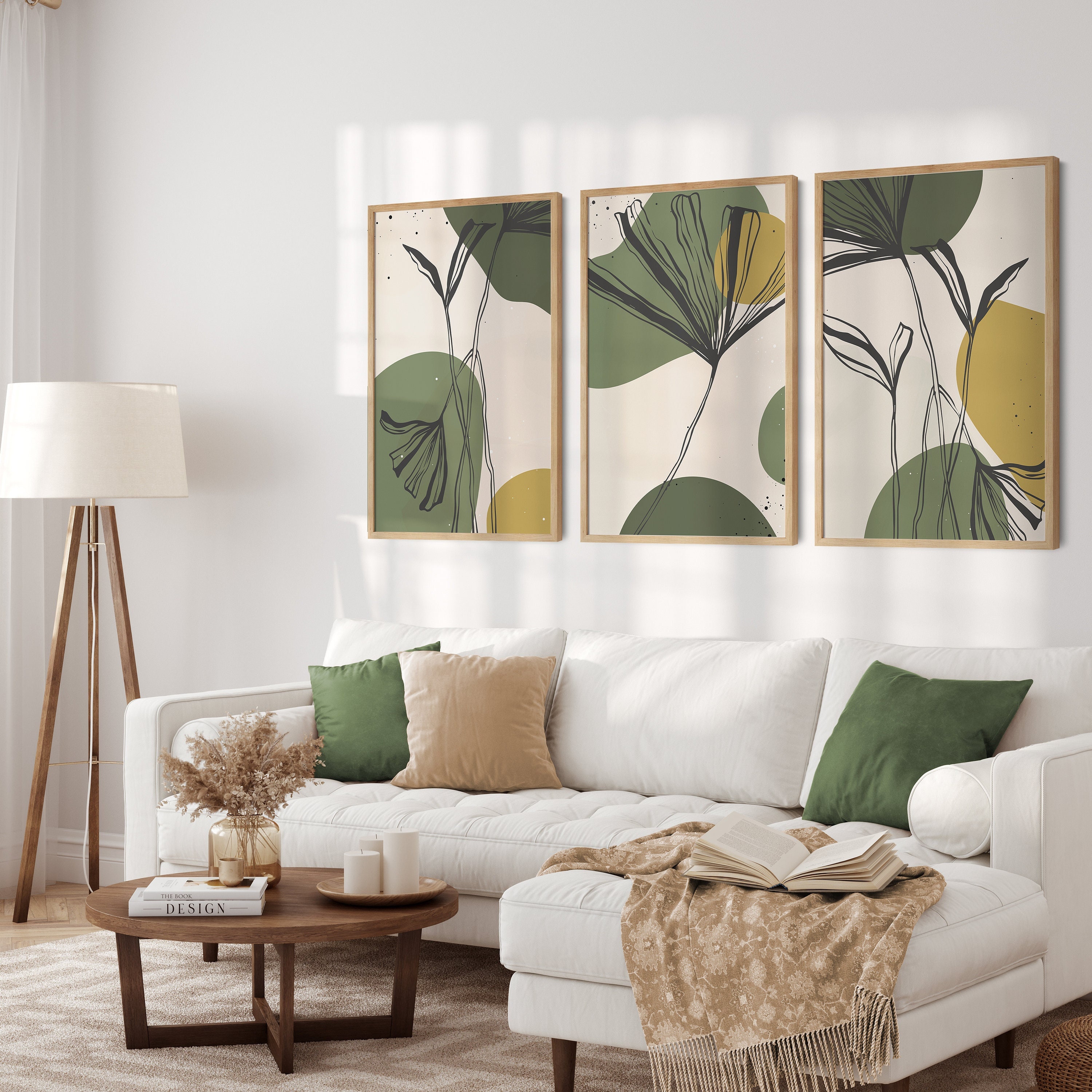 Set of 3 Green Wall Art Prints Botanical Wall Prints Green & - Etsy