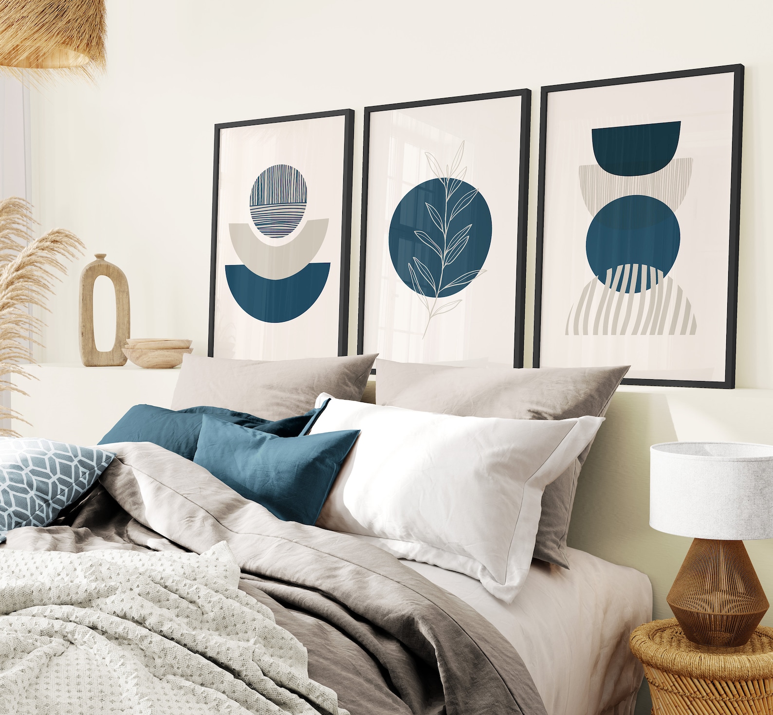 Boho Wall Art Teal Wall Art Teal Blue Wall Decor Blue Etsy