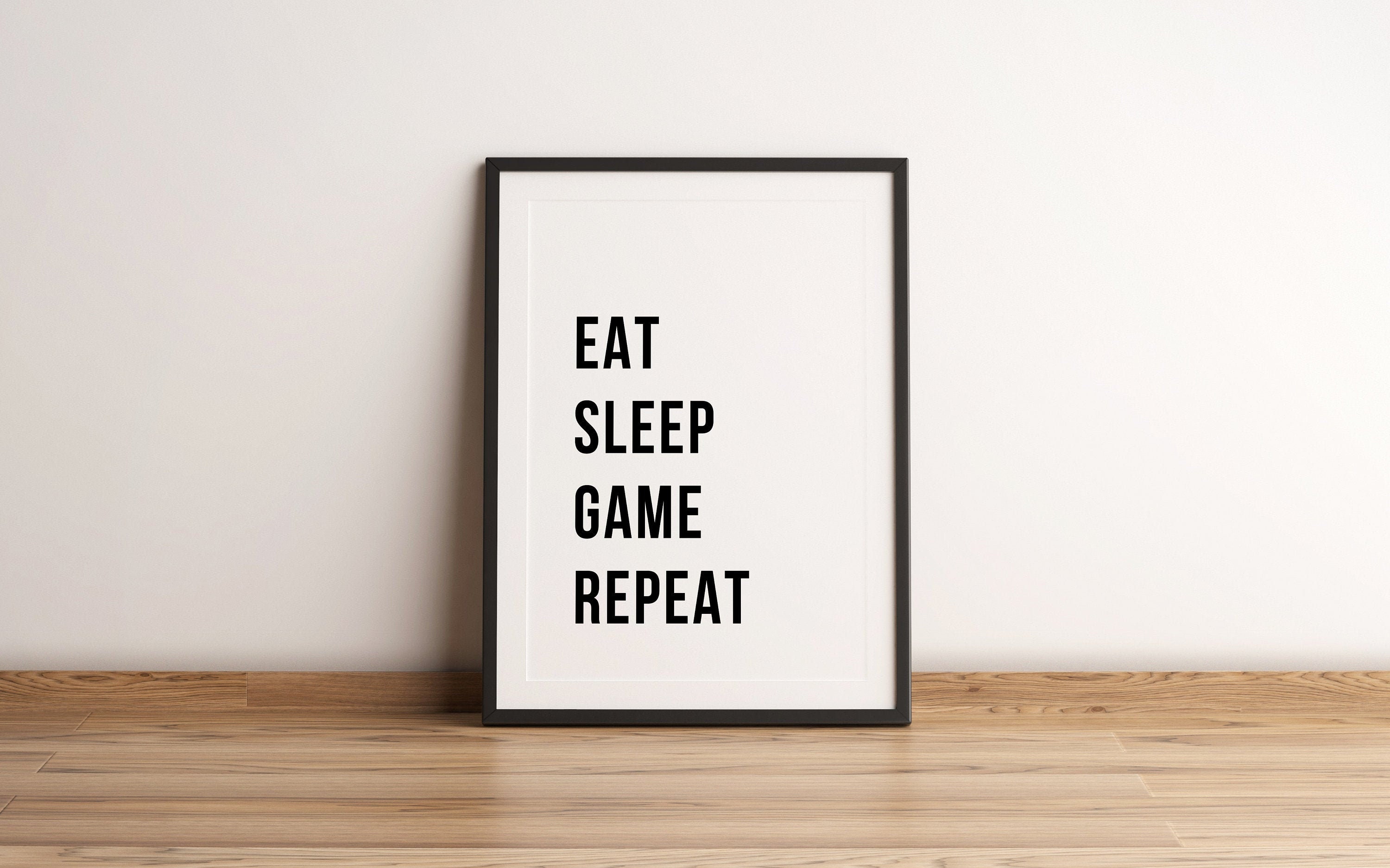 Gaming Quote Wall Print Games Room Wall Art Eat Sleep Game Etsy