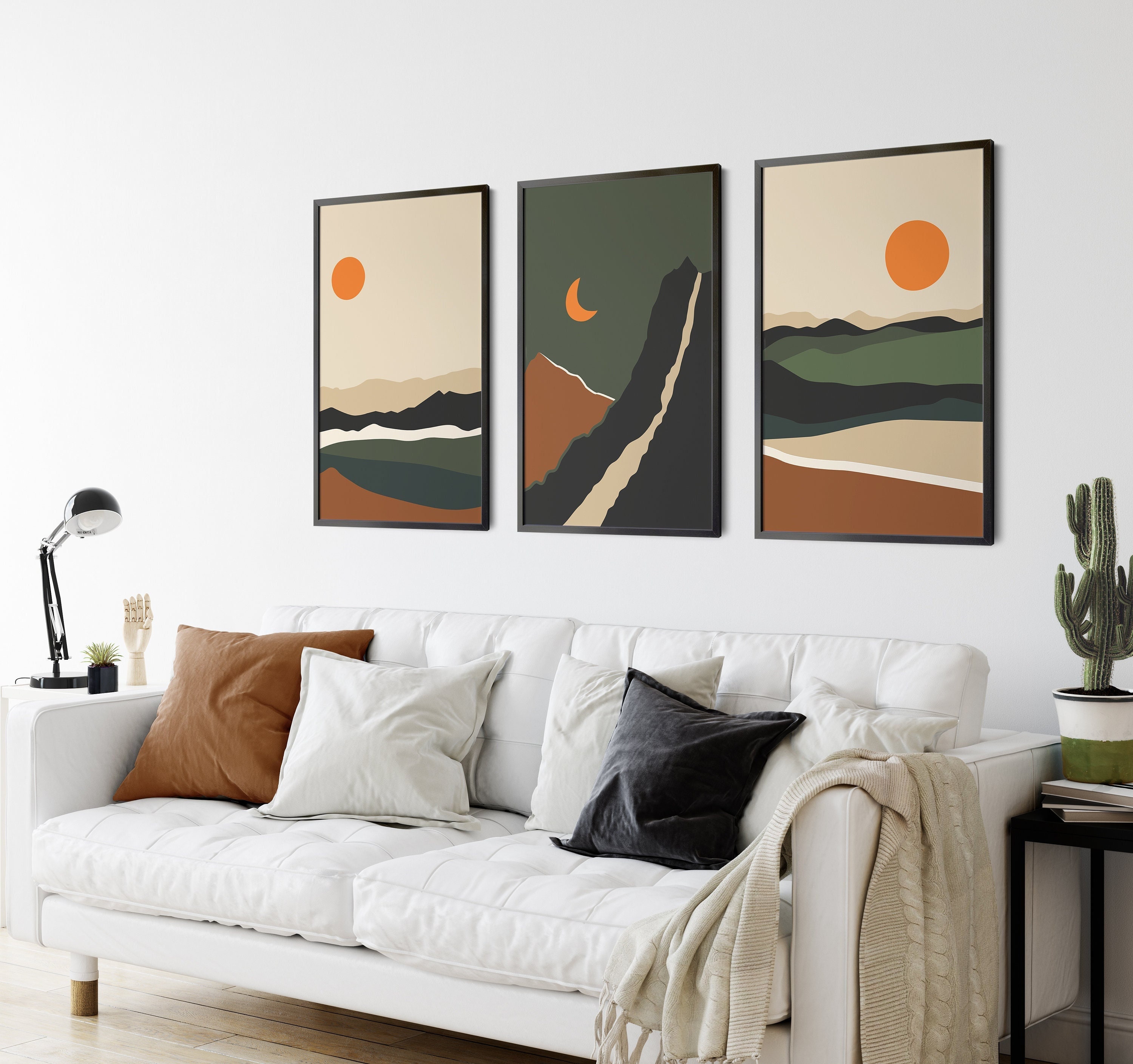 Boho Landscape Abstract Wall Art Prints Nordic Wall Decor - Etsy
