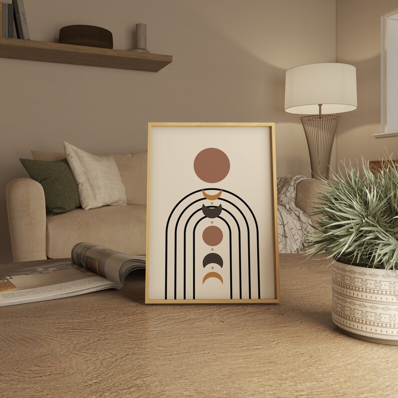 Set of 3 Prints Boho Wall Decor Boho Wall Prints Modern Mid Etsy