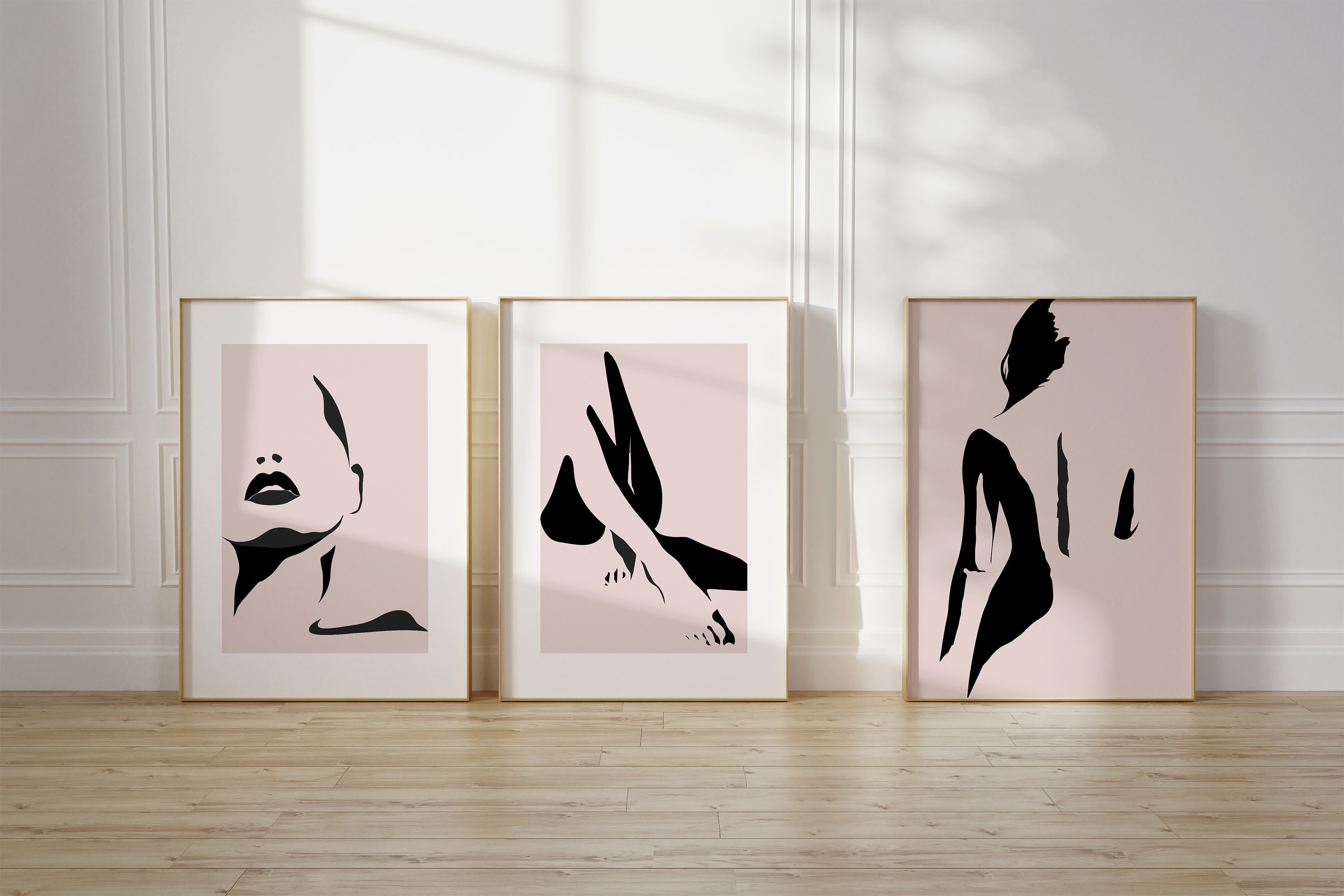 Pink Wall Art Prints Pink Wall Decor Bedroom Wall Art Woman Etsy