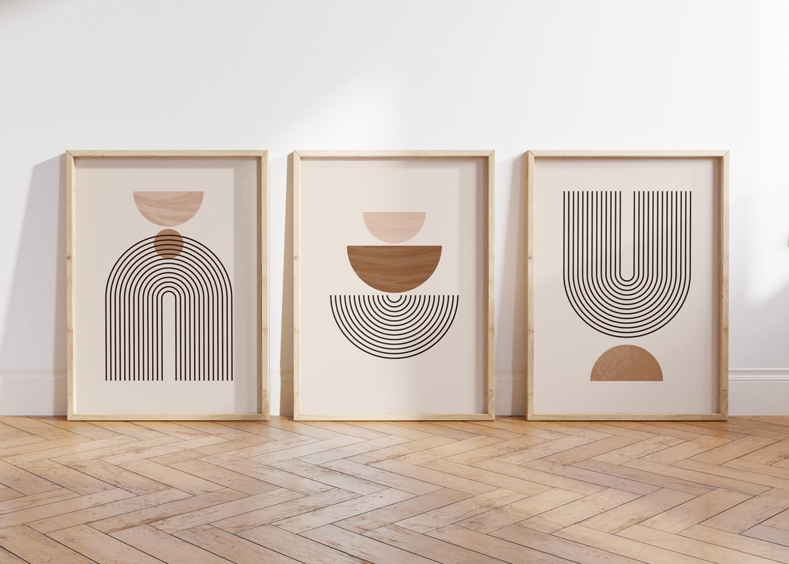 Neutral Boho Wall Art Prints Boho Wall Decor Set of 3 Wall Etsy UK