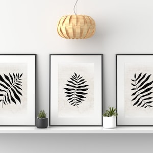 Boho Wall Decor, Beige & Black Wall Prints, Botanical Wall Prints, Boho Home Decor, Botanical Wall Prints, Beige Home Decor, Set of 3 Prints