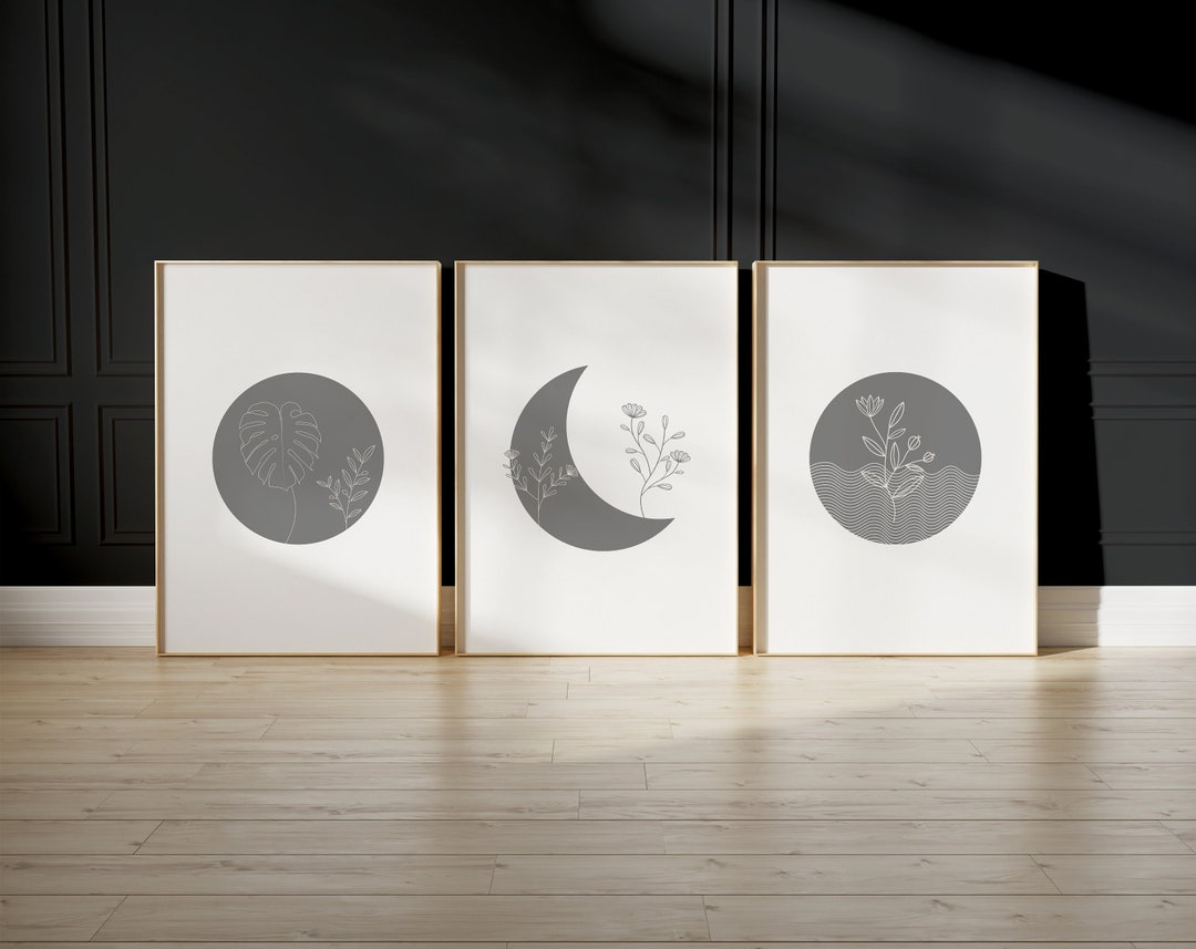 Set of 3 Wall Prints Grey Wall Art Grey Wall Prints Grey - Etsy