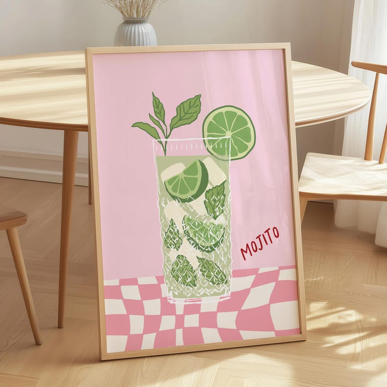 Pink kitchen wall art