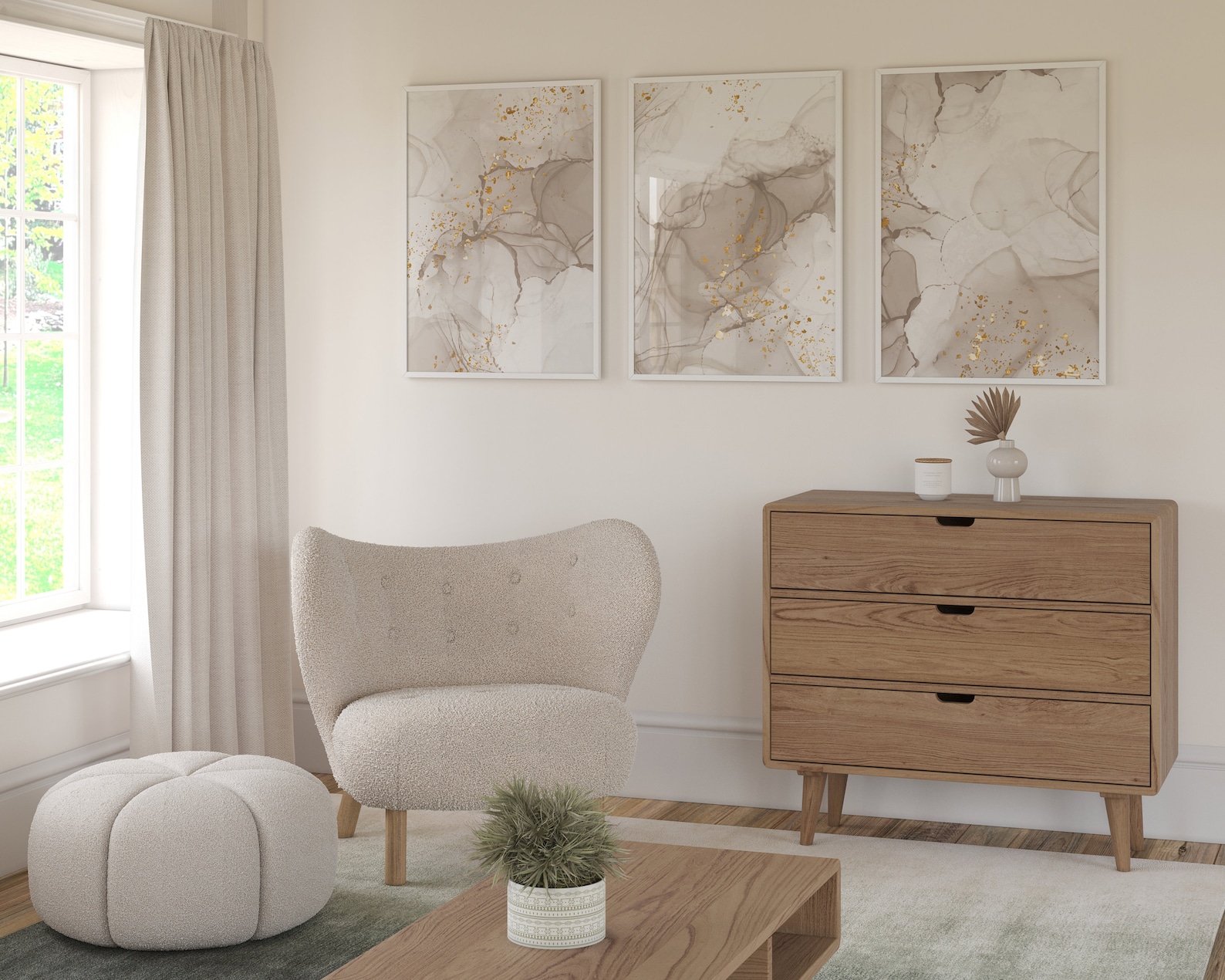 Beige Bedroom Wall Art Prints Marble Wall Prints Set of 3 Etsy