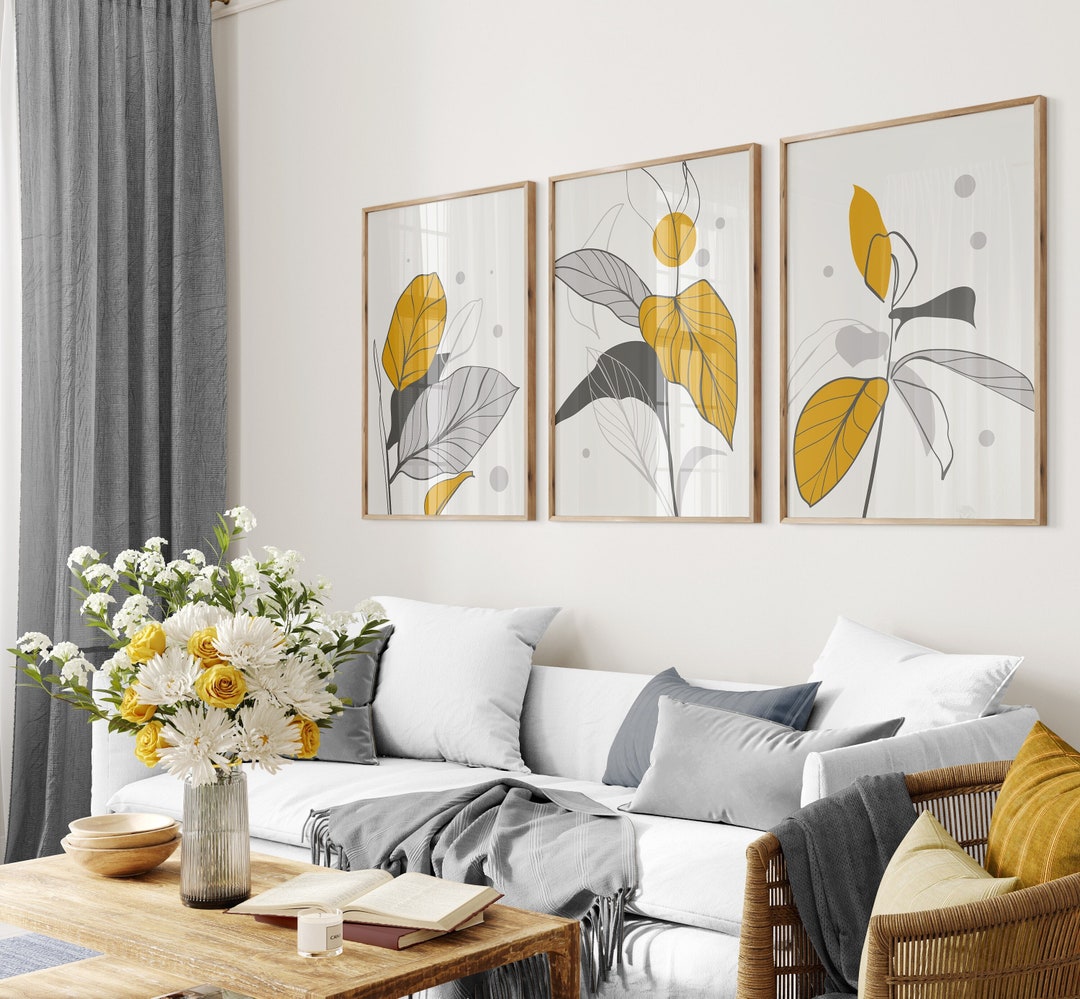 Mustard Wall Art Prints, Mustard Wall Art, Mustard and Grey Prints