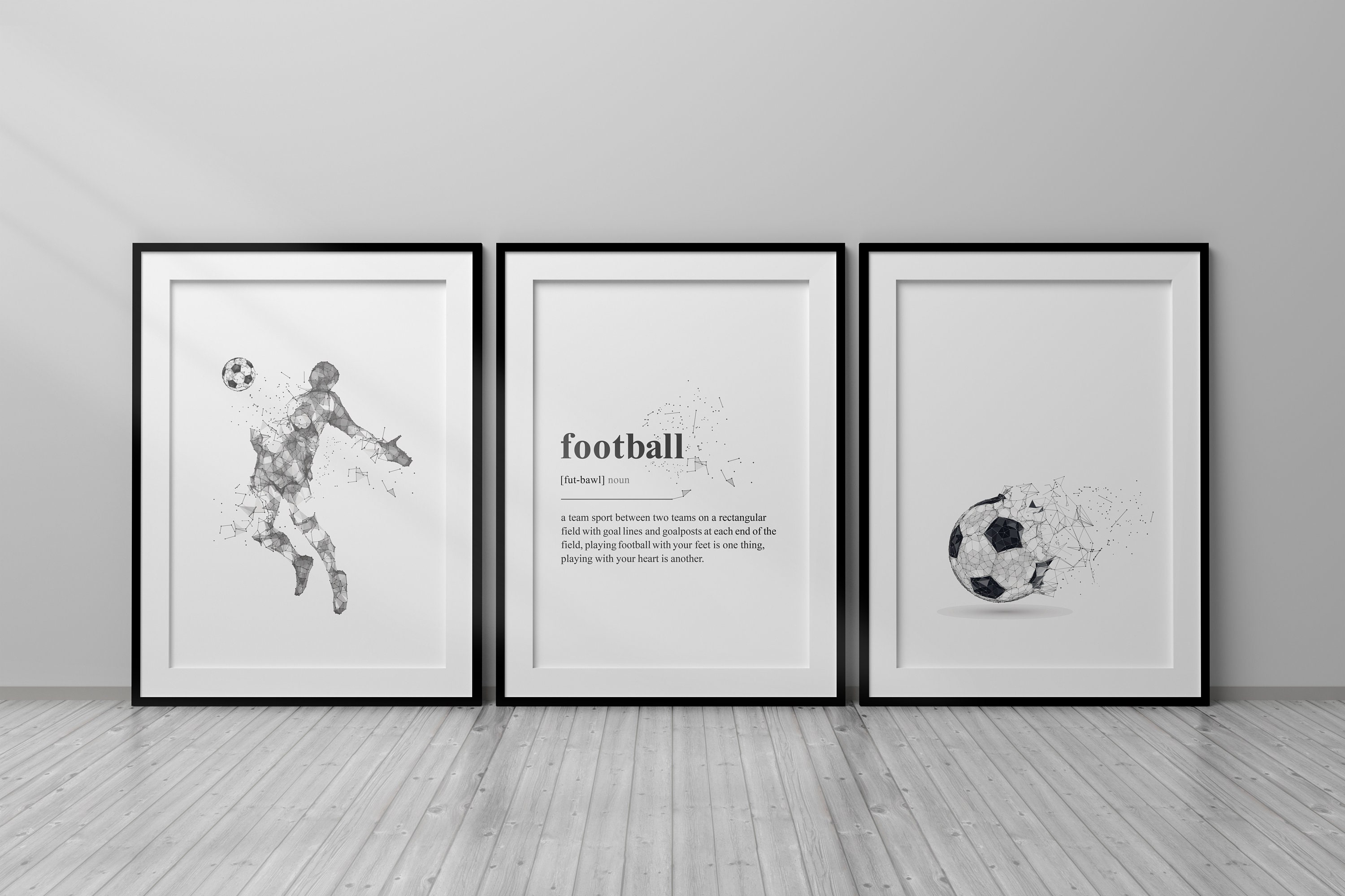 Set of 3 Football Wall Art Prints Gift for Teenager Teen Etsy UK